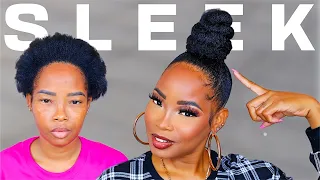 How To: EASIEST Top Knot Bun Ever On Natural Hair 101 (DIY Tutorial)