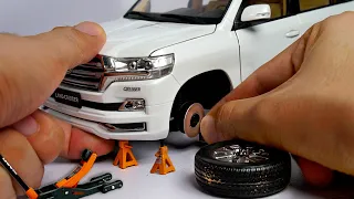 Changing Tyres of Miniature Toyota Land Cruiser ( 💖 ultra realistic)