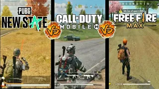 PUBG new state vs Call of Duty Mobile vs Free Fire Max