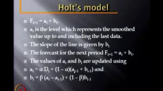 Mod-02 Lec-03 Forecasting -- Linear Models, Regression, Holt's , seasonality