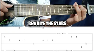 Fingerstyle of Rewrite The Stars by Anne-Marie and James Arthur (Tabs on screen)