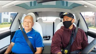 My Grandpas First Time in a Tesla! 0-60 Launch Reaction!