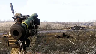 Russian Advanced T-90SM Tanks Try To Escape From Ukraine Javelin Missiles But Can't - ARMA 3