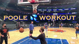 📺 Jordan Poole (+Juan Toscano-Anderson) at Warriors pregame before New York Knicks at MSG