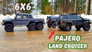 ГЕЛИК 6х6 наказал Mitsu Pajero + Land Cruiser 105 ... Вся мощь Traxxas TRX-6