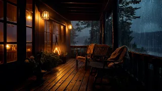 Balcony Rain 😪 Peaceful Rainy Day On Balcony In Tropical Forest - Rain Sound For Sleeping