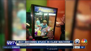 Florida boy get stuck in claw machine