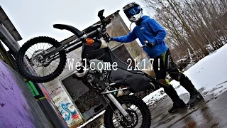 Goodbye 2k16, Welcome 2k17! | SnowEnduro & Wheelies | Police! | KTM EXC300 || SX-F250 || Husky WR250