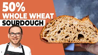 50% Whole Wheat Sourdough Recipe | How to Make 50% Whole Wheat Sourdough