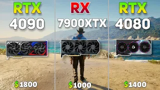 RX 7900XTX vs RTX 4090 vs RTX 4080 | Test in 12 Games at 4K | Raw Performance |