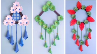 3 Easy and Quick Paper Wall Hanging Ideas / A4 sheet Wall decor / Cardboard  Reuse /Room Decor DIY