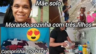 Comprinhas em bazar💕/Morando sozinha com três filhos ❤️/Mãe solo 🌸