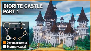 Minecraft: How to build a Medieval Diorite Castle | Tutorial