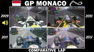 GP Mónaco // Comparative Onboard Lap F1 2009 - 2010 - 2011 - 2012