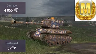 World of Tanks Blitz, M6A2E1 EXP mastery/ 4,855 damage/ 5 kills