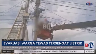 Petugas Evakuasi Korban Tewas Tersengat Listrik Pakai Alat Khusus