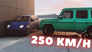 Daewoo Matiz VS Mercedes-Benz G63  💥 250 KM/H 💥  Slow Motion💥 BeamNG.Drive CRASH test