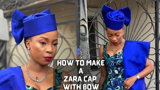 HOW TO MAKE A ZARA CAP WITH ELASTIC AND BOW DESIGN