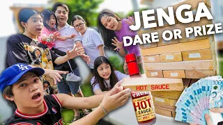 GIANT JENGA Prize Or Dare With Family!! | Ranz and Niana