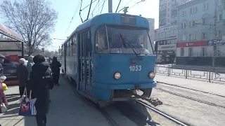 Поездка на Московском трамвае 🚋 Татра Т3SU-MTTЧ-1053. 7 маршрут. 27.04.24.