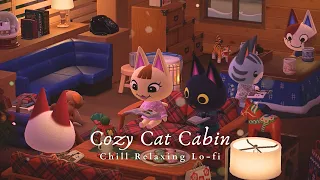 Cozy Cat Cabin 📖 1 Hour Chill Relaxing Winter Lo-fi for Reading No Ads ❄ Studying Music | Work Aid 🎧