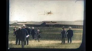 Wright Brothers 1909 Military Test Flight In Color (AI COLORIZED)