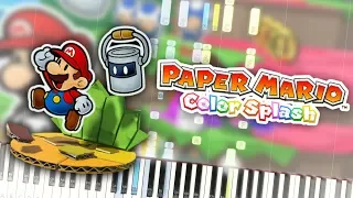 Paper Mario Color Splash - Main Theme Ragtime Piano Tutorial Synthesia