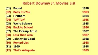 Robert Downey Jr  Movies List