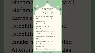 Salovat yod olish uchun | dua salawat