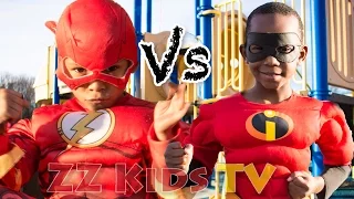 Flash VS Dash The Incredibles Movie Parody⎜ ZZ Kids TV