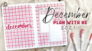 PLAN WITH ME | December 2021 | Bullet Journal Setup - Minimal Red Christmas