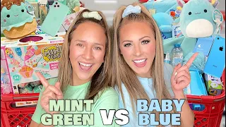 MINT GREEN 🧩🧼 VS BABY BLUE 💎❄️ NO BUDGET TARGET SHOPPING CHALLENGE