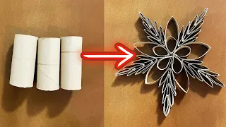 Toilet Paper Roll Craft Ideas | How To Make Toilet Paper Roll Snowflakes | Smart Recycling Idea