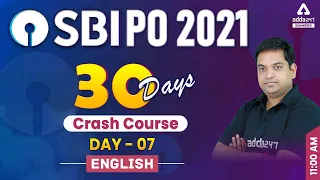 SBI PO 2021 | English | 30 Days Crash Course to Crack SBI PO Exam | Day #7