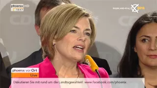Wahl in Rheinland-Pfalz: Julia Klöckner nach ihrer Wahlniederlage am 13.03.2016