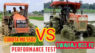 Swaraj 855fe 4wd vs Kubota mu 5502 4wd comparison||tractor comparison||