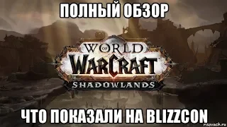 Полный обзор World of Warcraft Shadowlands и того что показали на Blizzcon.