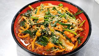 중독성 강한 군산 매운잡채 - Glass noodles stir-fried with vegetables(Japchae) - Korean street food