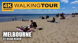 St Kilda Beach Walking Tour in Melbourne, Australia (4K 60fps)