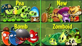 4 Team NEW PLANT X PEA X BOMB X ZOMBOID - Who Will Win? - PvZ 2 Team Plant Battlez