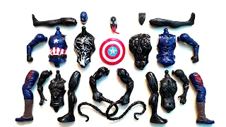 Merakit Mainan Captain America Vs Black Phanter Vs Venom - Avengers