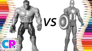 Hulk vs Captain America Coloring Pages,Photoshop Superheroes Coloring,Hulk and Captain America