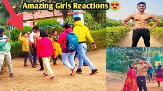 WAIT FOR GIRLS REACTIONS😍🔥-Amazing Girls Reactions। Part-1   Shirtless In Public। Epic Reactions