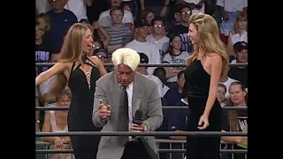 Ric Flair & His Vegas Girls Insult Rowdy Roddy Piper! 1997 (WCW)