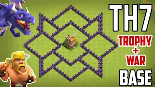 2022-23 😱 | NEW TH7 BASE | TROPHY + FARMING BASE | HYBRID BASE.