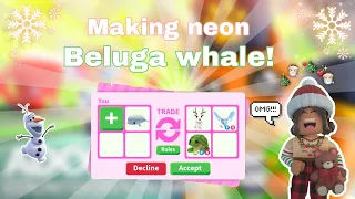 Making neon beluga whale! And checking out the new adopt me Christmas event!🎄🎁