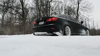 Straight Piped IS250 Burnout In The Snow | Rev Limiter