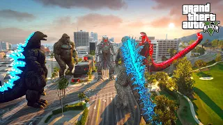 Godzilla, Heisei Godzilla, Shin Godzilla and Kong vs Mechagodzilla - GTA V mods