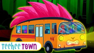 What's Hiding In Yellow Bus? Teehee Town's Creepy Spooky Skeletons Songs