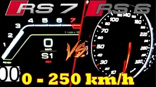 Audi RS7 2020 600 HP vs Audi RS6 PLUS 605 HP Acceleration Sound 0-300 100-300km/h